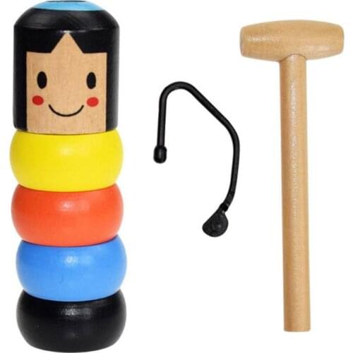 VKTECH Funny Street Stage Trick Comedy Magic Prop Not Scattered Small Wooden Puppet Toy Develop Childrens Curiosity Creativity