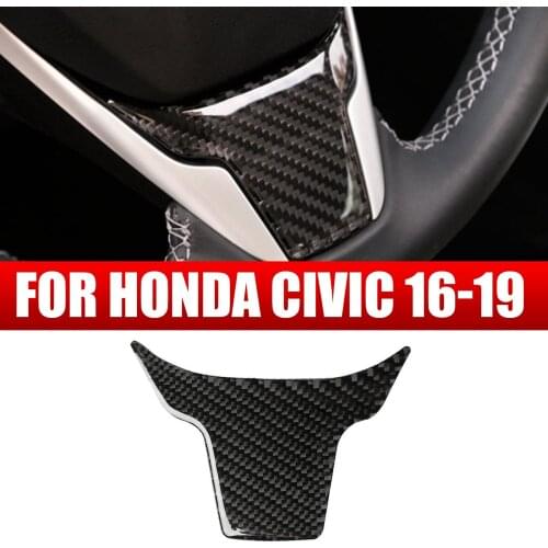 For Honda Civic 2016-2019 Carbon Fiber Car Interior Steering Wheel Button Cover Trim