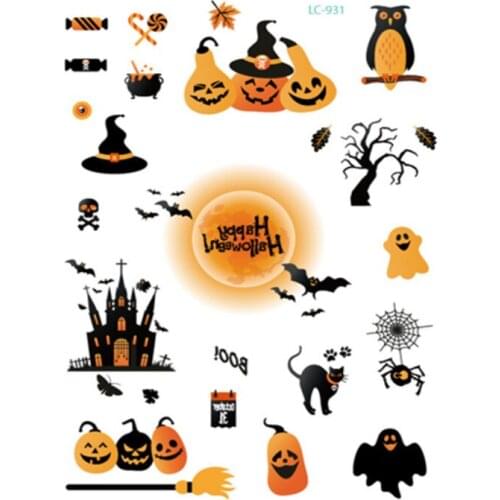 Unisex Eco-friendly Waterproof Halloween Decor Props Temporary Tattoo Stickers Face Sticker Atmosphere Masquerade Fake Tattoos
