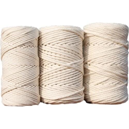 1Roll 1-10MM Cotton Cord Natural Beige Cords Twisted Rope Craft Macrame String For Bag Home Decor DIY Home Textile Accessories