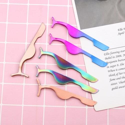 LANJINGLIN 1 pc false eyelashes tweezers multifunction stainless profession auxiliary fake eye lashes make up tool