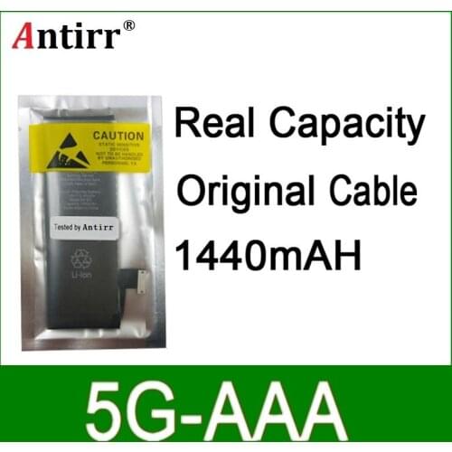 10pcs/lot Real Capacity China Protection board 1440mAh 3.7V Battery for iPhone 5G zero cycle replacement repair parts 5G-AAA