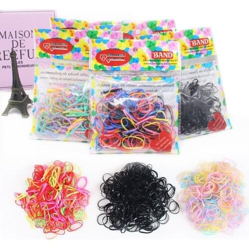 1000Pcs Colorful Small Disposable Hair Bands Scrunchie Girls Elastic Rubber Band Ponytail Holder Candy Color Hair Accessories