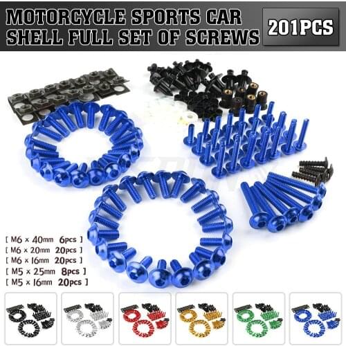 201 PCS Motorcycle Accessories Aluminum Fairing Bolt Screws Kit Fit For R1200S R1200ST R1150RT F650CS R1100S R1150R S1000RR