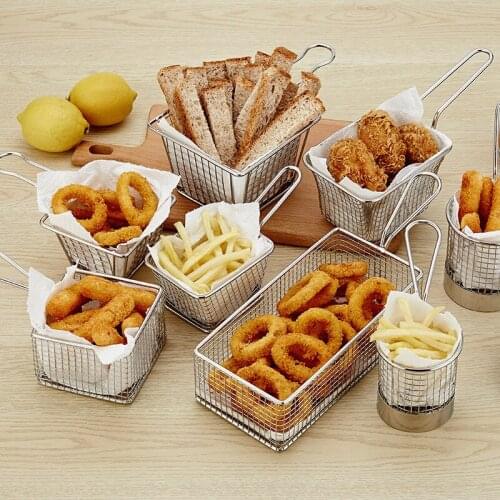 304 stainless steel snack basket mini chip basket western restaurant snack bread plate basket KTV creative cutlery