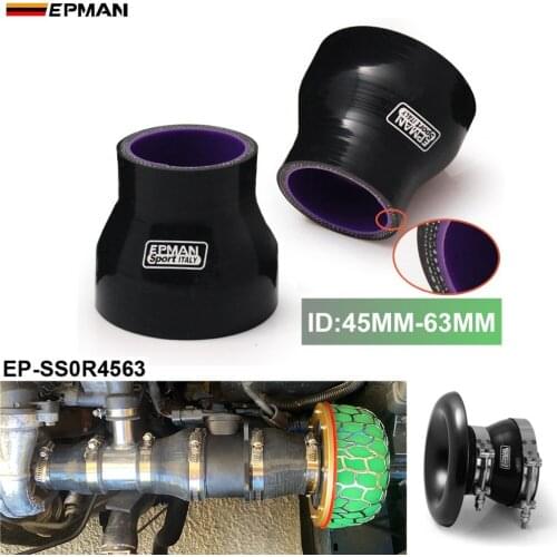 1.77"-2.48" Turbo Intercooler 4 PLY Silicone Hose Reducer 45mm-63mm Black For BMW e36 EP-SS0R4563