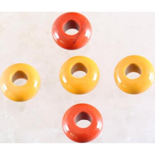 5Pcs Big Hole Beads Natural Egg Yolk stone for Men Women Gem DIY Jewelry Making Earring Necklace Ring 12mm Spacer Bead K1044
