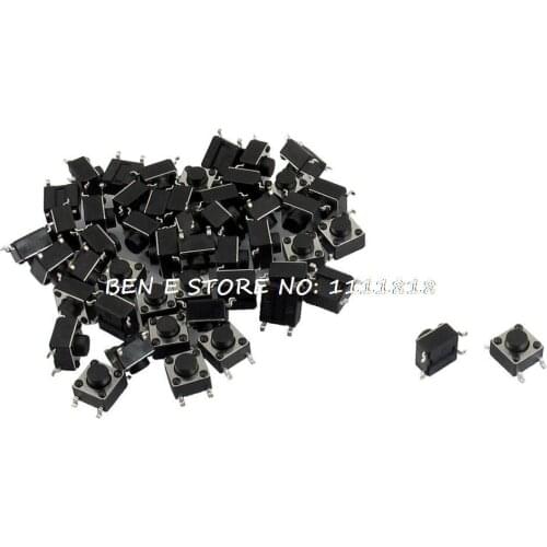 50pcs 6 x 6 x 5mm 4-Pins SMD SMT Momentary Pushbutton Tact Tactile Switch