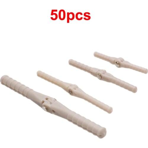 50PCs Diameter 4.5mm/2.5mm/2.0mm Plastic Stitch Pivot Round Pin Hinge 67mm/48mm/43mm/33mm Length for RC Airplane Aircraft