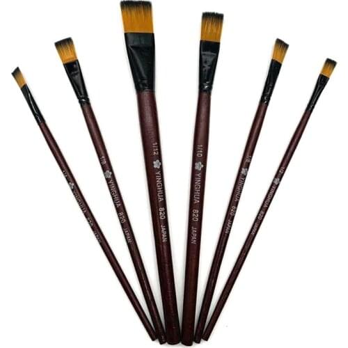 6 pens two color nylon wool brush gouache brush acrylic oil painting brush set art supplies for painting watercolor brush set