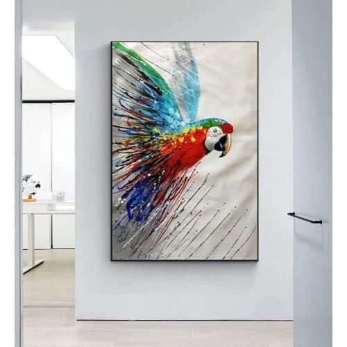 Abstract Graffiti Art Parrot Canvas Painting Watercolor Birds Posters and Prints Modern Wall Art Pictures for Living Room Decor