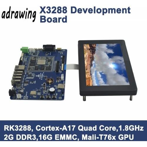 ARM Cortex-A17 Quad-Core X3288 Development Board RK3288 2GB DDR3 16GB EMMC + 7Inch Capacitive LCD Supports Dual-band WIFI/BT4.0