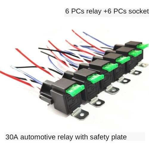 Automobile Car Relay 12V/24VDC 30A with safety plate 6pc/lot