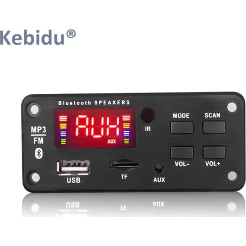 5V-12V Handsfree Bluetooth 5.0 Car Radio MP3 Player Decoder Board Support USB FM TF Card 3.5MM AUX With MIC Audio Module