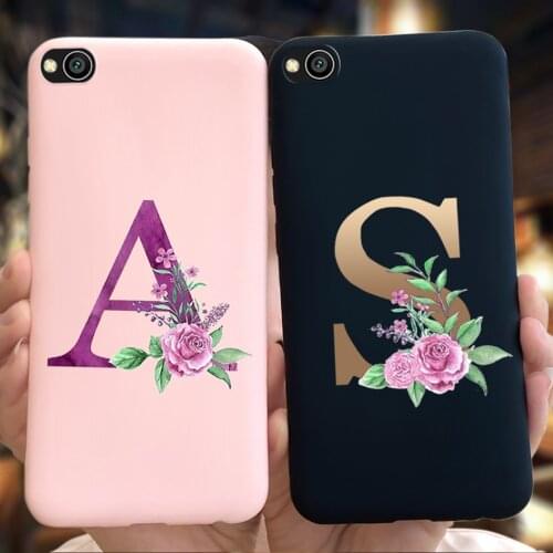 For Funda Xiaomi Redmi Go Case 5.0" Cute Letter A Z Painted Silicon Cover Soft Phone Case For Xiomi Redmi Go Global RedmiGo Etui