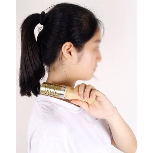 Wooden Stick Jade Massager Roller Scrollable Warm Moxibustion Moxa Cold In Uterus Face Eye Massage Tool Health Body Therapy