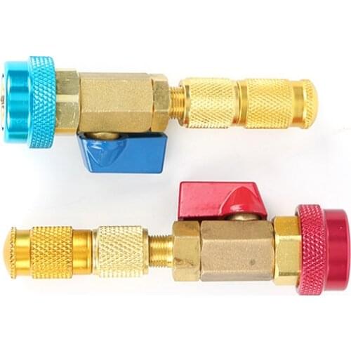 2pcs Car Air Conditioning Valve Core R134a Quick Remover Installer Low/High Pressure Refrigerant Adapter Valve Core Remover Tool