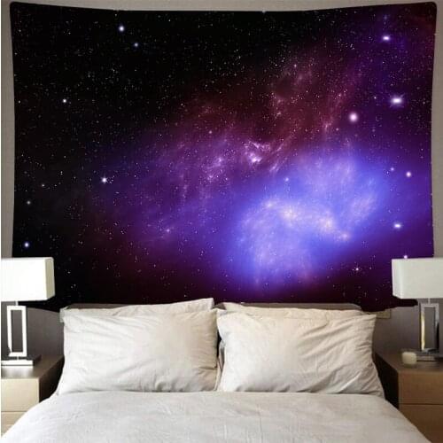 Space starry sky cheap wall covering printed tapestry psychedelic wall hanging beach towel polyester thin blanket yoga BGT79