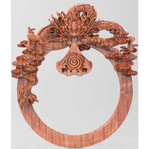 New Dragon Round Frame 3D STL Model Relief for CNC Router 3D Printer Artcam Aspire Wood Carving Decor
