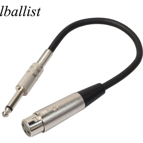 Lballist 30cm 6.5mm Jack Male to XLR Female Converter Audio Cable Shielded For Microphone Mixer