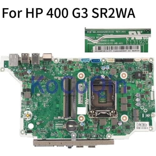 KoCoQin Laptop motherboard For HP 400 G3 Core SR2WA Mainboard 6050A2916101