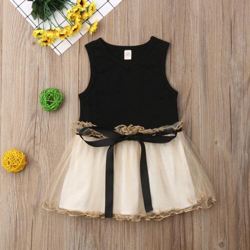 Toddler Baby Girl Clothes Sleeveless Bowknot Tutu Tulle Dress Princess Party Pageant Sundress