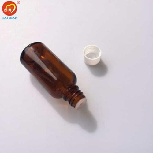 Wholesale 30ml Amber Glass Bottles with Leakproof Stopper Cap Liquid Jars Essential Oil Bottle 24pcs/lot