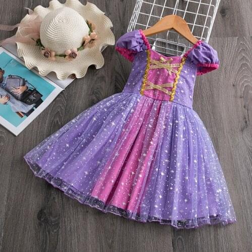 Baby Girls Princess Dress Halloween Cosplay Party Lace Snowflake Sequined Costume Toddler Kids Birthday Dress Up