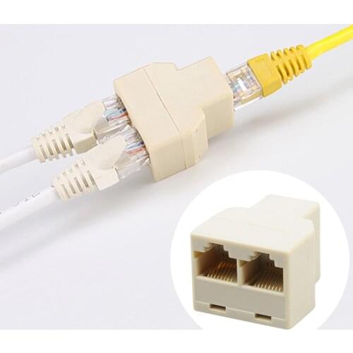 RJ45 splitter adapter 1 to 2 dual female ports CAT5/6 LAN Ethernet socket network connection splitter adapter P15 splitter