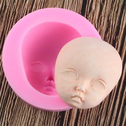 Baby Face Silicone Mold Chocolate Polymer Clay Craft Molds Handmade Craft Dolls Face Mold Sugar Craft Mould Baking Tools