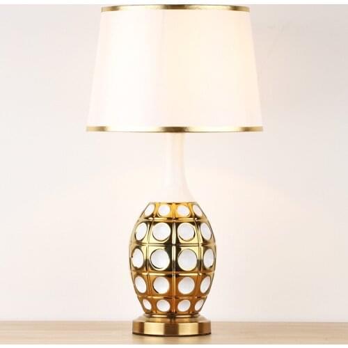 ORY Modern Bedside Table Lamp Ceramic Gold Desk Light LED Home Decorative For Home Living Room Office Bed Room