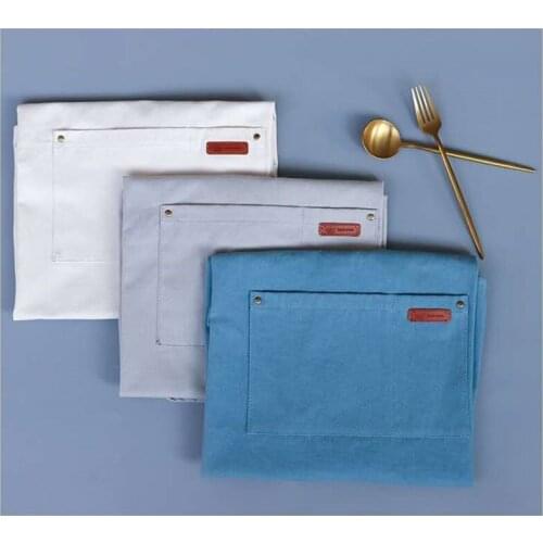 Modern Simple Canvas Apron Sold Color Waterproof And Pollution-proof Kitchen Home Work Clothes Advertising Apron