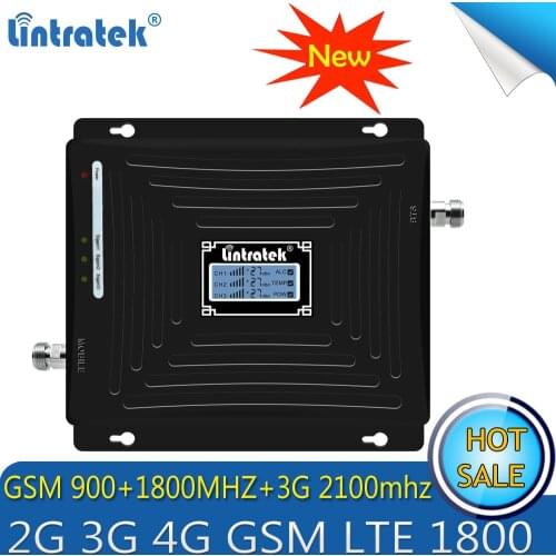 Lintratek Repetidor 2G 3G 4G Tri Band Signal Booster GSM 900 DCS LTE 1800 WCDMA UMTS 2100MHz Cellphone Cellular Signal Repeater