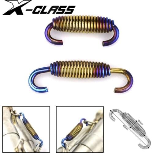 2 PCS Universal Motorcycle Exhaust Middle Pipes Springs Hooks Stainless Steel Link Springs for Vespa BMW Kawasaki Ducati Yamaha