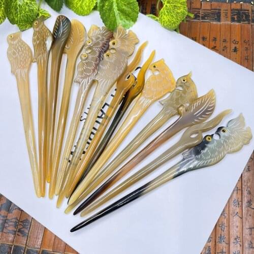 Vintage Hair Stick Natural Horns Hairpin Headwear Chinese Style Chopsticks Ethnic Hair Pin Women Hairpins Jewelry Accessories