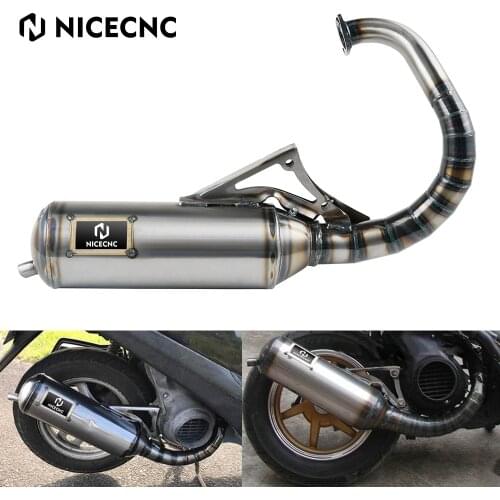 NiceCNC Performance Exhaust Muffler Pipe Fit For Honda DIO SA50 SR50 SK50 SYM DD50 Kymco ZX DJ 65cc~90cc