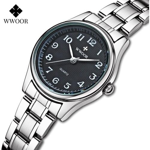 WWOOR New Designer Watch For Women Fashion Arabic Small Bracelet Ladies Dress Wristwatches Silver Steel Montre Femme Reloj Mujer