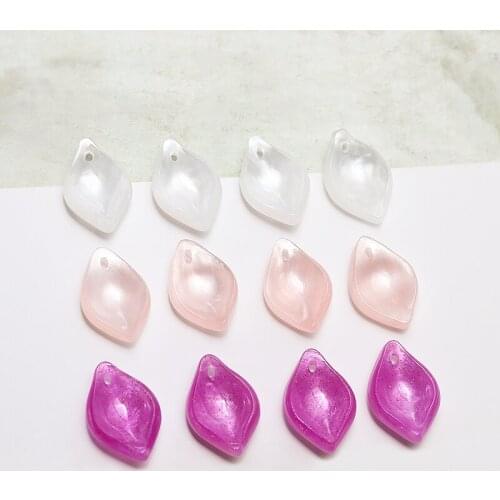 20pcs Korean Style sweet resin Earrings for Women drop petals antique pendant Female diy jewelry tassel hairpin accessories