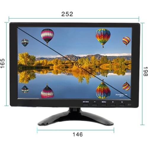 1280x800 IPS 10.1 LCD HD touch screen monitor Computer PC Screen 2 Channel Video In Security Monitor With Speaker HDMI VGA USB