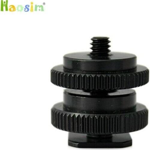 1/4 and 3/8 Tripod Mount Screw with Double Layer to Flash Hot Shoe Adapter Holder Mount Photo Studio Accessories