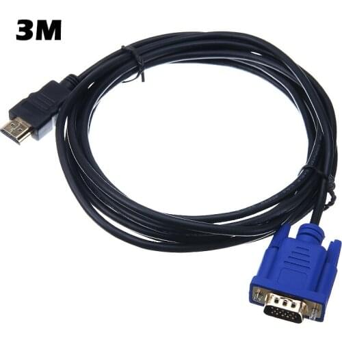 For PC DVD HDTV 1pc Gold-plated Connectors Video Converter Cable 1.5m/3Meter HDMI-compatible to VGA Adapter Cables Pohiks
