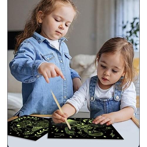 Twelve Constellations Noctilucent Scrape Painting Toy Kid DIY Puzzle Scrape Paper Painting Constellation Decorative Painting Toy