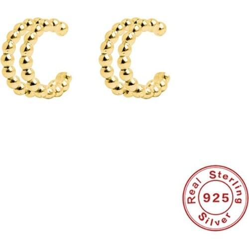 2pcs Plata de ley 925 Piercings Oreja Clip On Earring For Woman Lovers' No Piercing Fake Cartilage Cuff Earrings Fine Jewelry