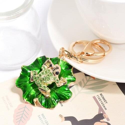 2019XDPQQ Creative Animal Series Alloy Oil Lotus Leaf Frog Keychain Hot Pendant Ornament Wholesale