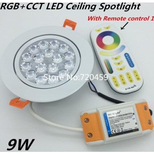9W Mi.Light 2.4G RGB+CCT LED Ceiling Spotlight Dimmable AC86-265V Round Reccessed Light For Bathroom RGB ceiling light FUT092