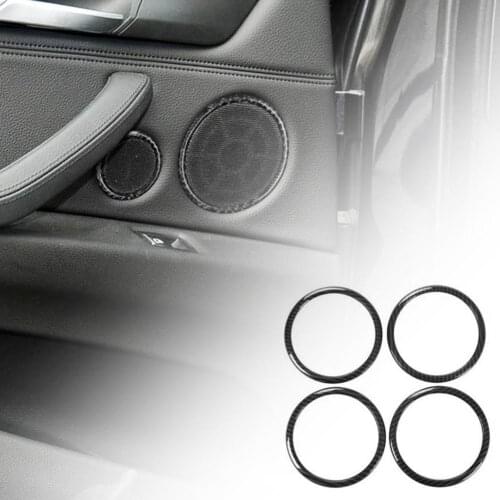 Speaker cover carbon fiber braid mode design heat-resistant carbon fiber car audio speaker trim for BMW E70/E71 Interior Sticker