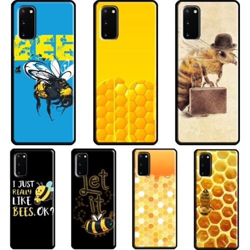 Honeycomb Honey Bee Case For Samsung Galaxy S10 S9 S8 Note 10 Plus Note 20 Ultra S20 FE S21 Ultra Phone Cover