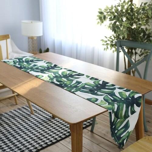 Classic Green Plant Table Runner Home Party Wedding Decoration Vintage Table Runners and Placemats Coffee Table Decor
