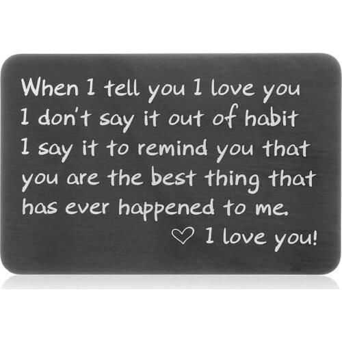 Wallet Insert Card Gifts for Him Husband Boyfreind From Wife Girlfriend Wedding Gifts for Groom Bride Engagement Gifts