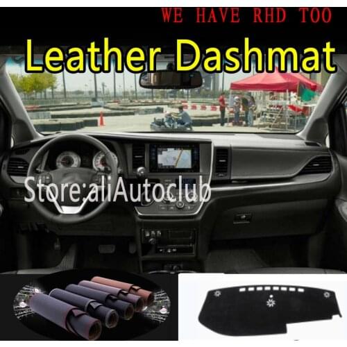 For Toyota Sienna 2015 2016 2017 2018 2019 2020 Leather Dashmat Dashboard Cover Dash Mat Sunshade Carpet Car Styling PadsAuto